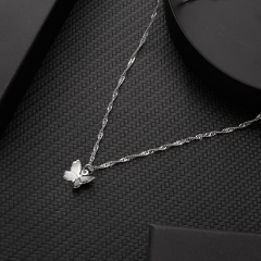 Butterfly Chain Necklace 42+5 CM Silver