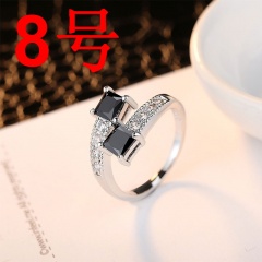 Copper Inlay Black CZ Rings #8