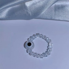 Evil Eye Beads Elastic Rings White