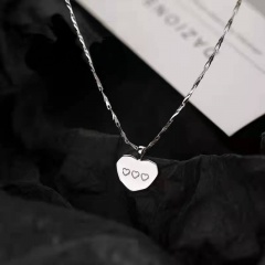 Heart Pendant Charm Necklace Chain 40+5cm Silver