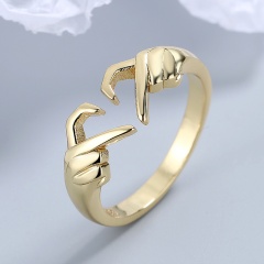 Hand Heart Gold Ring #6