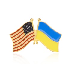 Ukrainian Flag Color Fashion Small Brooch Flag