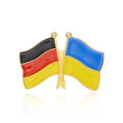 Ukrainian Flag Color Fashion Small Brooch Flag