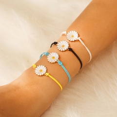 4PCS/Set Sunflower Daisy Knit Adjustable Bracelet Set 4PCS/Set