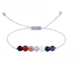 Gemstone beads Hand woven Yoga Adjustable Bracelet Color