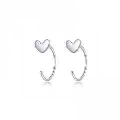 Fashion Heart Earring 2*2cm Silver