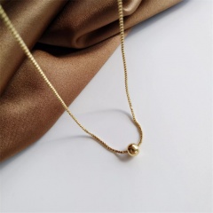 Small Ball Charm Necklace 40+6cm Gold